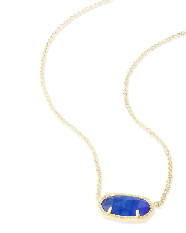 Kendra Scott ELISA Silver Pendant Necklace - Iridescent Drusy