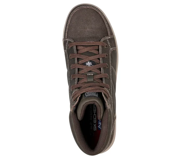 Skechers Men's Work Watab Stirling Steel Toe High Top, Chocolate