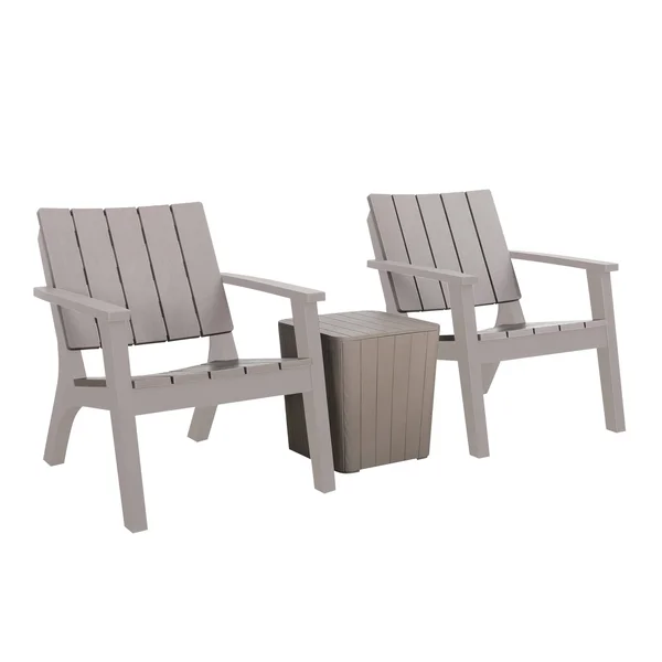 Enzo All Weather Water Resistant 3 Piece Patio Seating Set - Grey