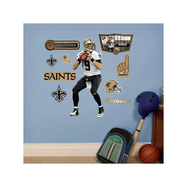 NFL New Orleans Saints Drew Brees Fathead Wall Decal - Junior