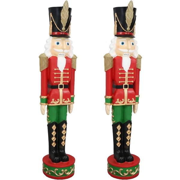 Sunnydaze Decor 37 in. Kristoff The Nutcracker Soldier Christmas Decor (Set of 2)