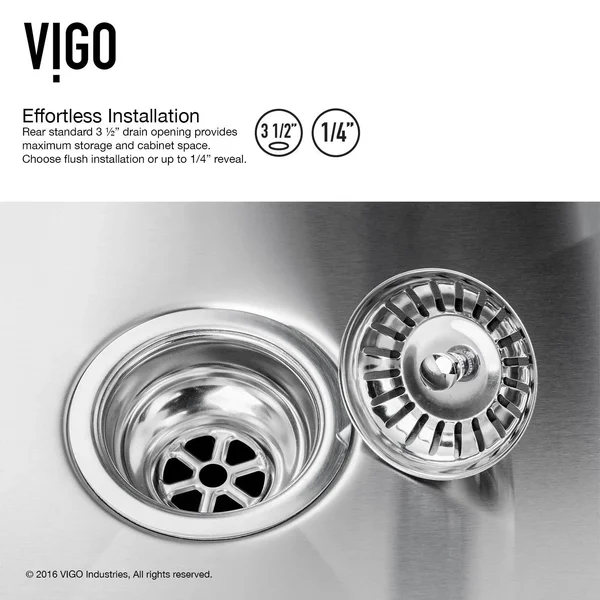 Vigo Vg15141 All in One 36-Inch Farmhouse Stainless Steel Kitchen Sink and Faucet Set