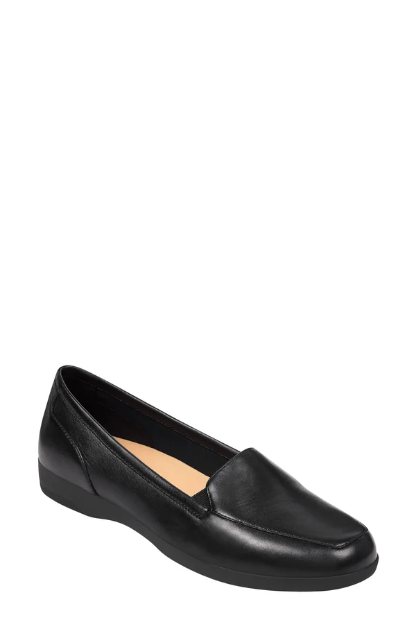 Easy Spirit Women's Devitt Loafer - Size: 6.5, Black Leather