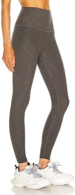 Beyond Yoga Heather Rib High Waisted Midi Legging - Gray - Leggings