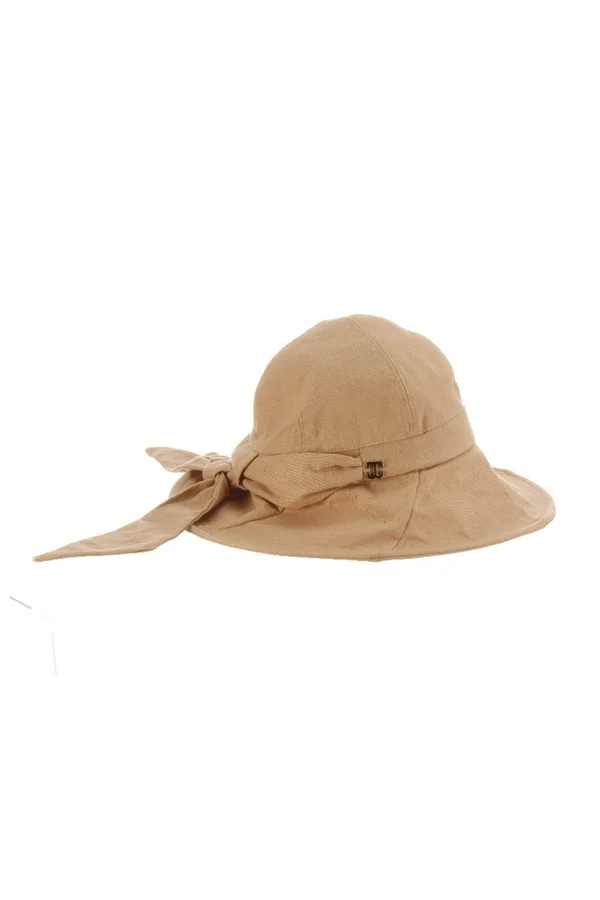 Callanan Womens Rough Cotton Cloche Hat w/ Bow - CR315-TAUPE