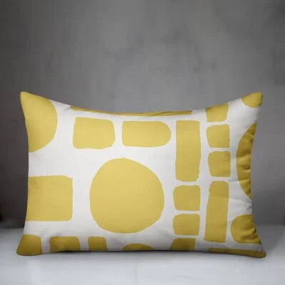 Alechia Indoor - Outdoor Geometric Lumbar Pillow Latitude Run Color: Yellow