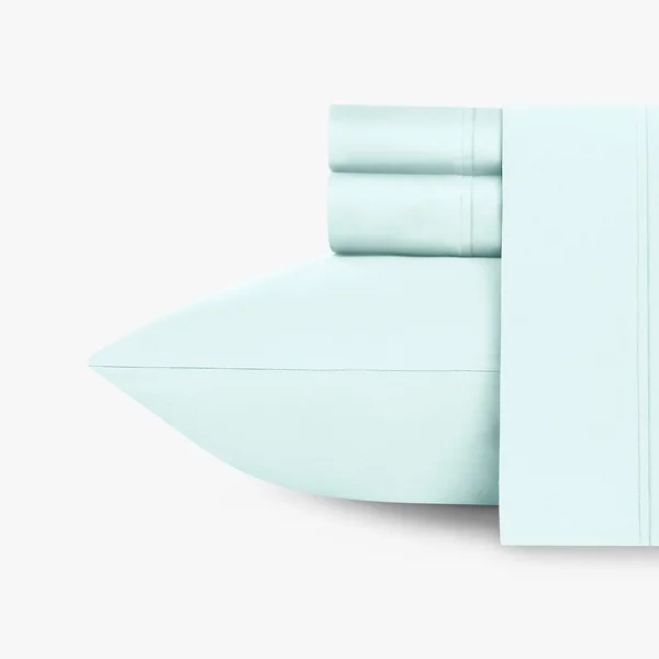 California Design den Everyday Soft Sateen Solid Sheet Set King - Seafoam, Sheet Set - 100% Cotton - 400 Thread Count