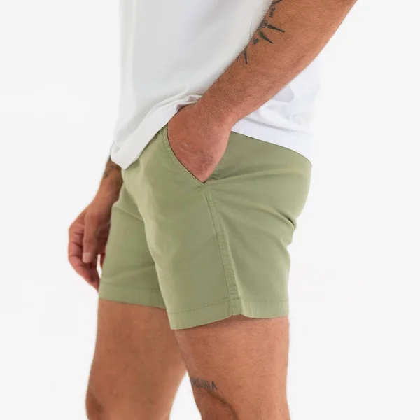 Men's 5.5x22 Inseam Shorts, Elastic-Waist Stretch Shorts, Bearbottom, Olive, 5.5x22, XL