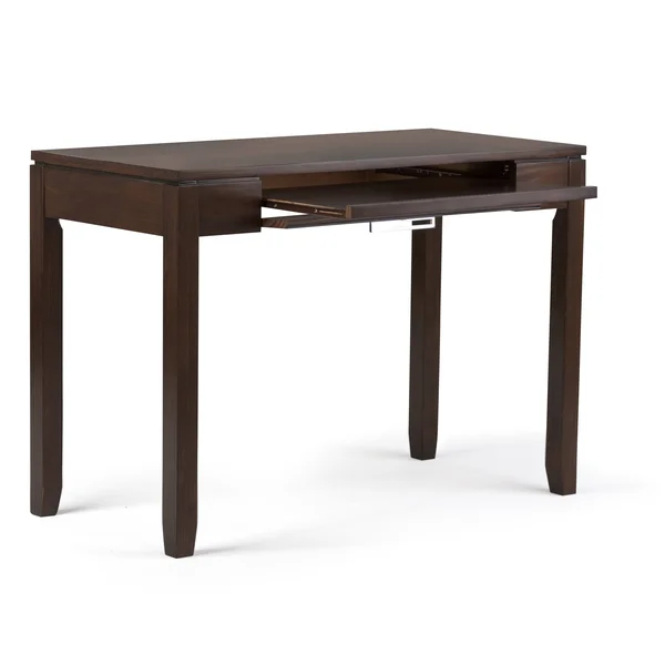 Wyndenhall Essex Solid Wood Contemporary 42 inch Wide Home Office Desk - Russet Brown
