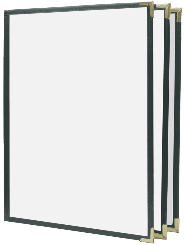 (Pkg of 10) 6 View Book Style Cafe Menu COVER - 8絰11, Green