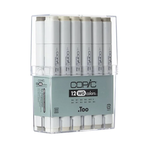 COPIC Marker 12-Color Warm Gray Set