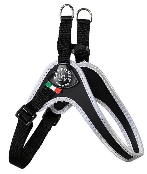 Adjustable Belly Harness: Black, Size 4