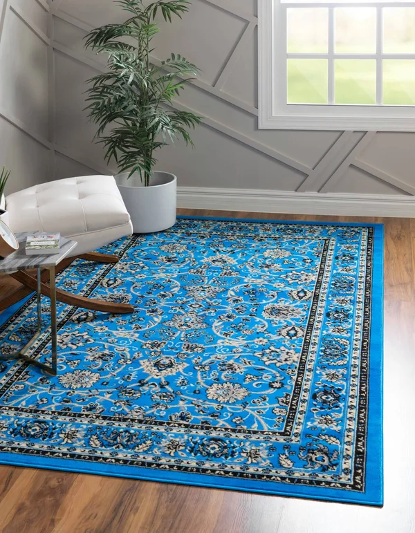 Unique Loom Washington Sialk Hill Area Rug - 7& x 10& Dark Blue