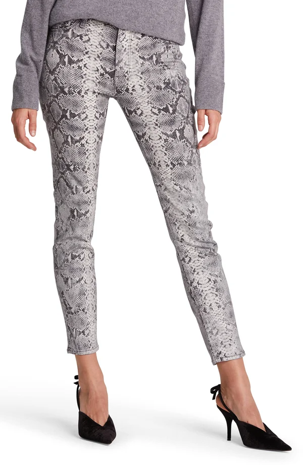 Hudson Barbara High-Rise Skinny Jeans - Metallic Python, Women's, 28