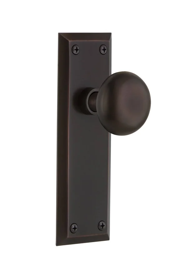 Nostalgic Warehouse 702958 New York Plate Privacy New York Door Knob, Timeless Bronze
