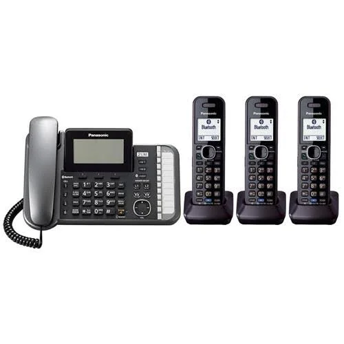Panasonic Kx-tg9582b + (2) KX-TGA950B 4 Handset Corded - Cordless 2 Li