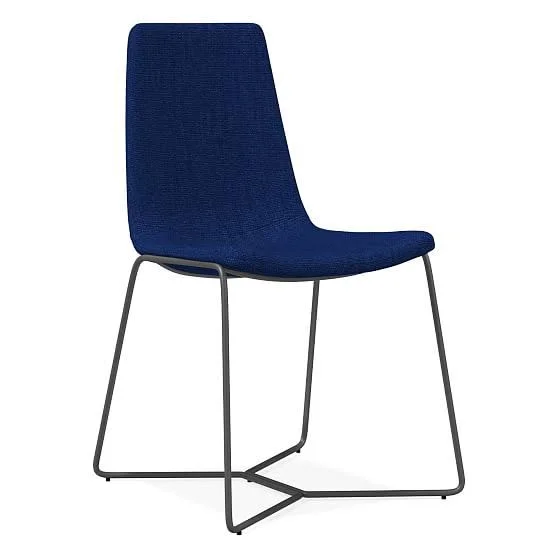 Slope Dining Chair, Basket Slub, Sapphire, Charcoal