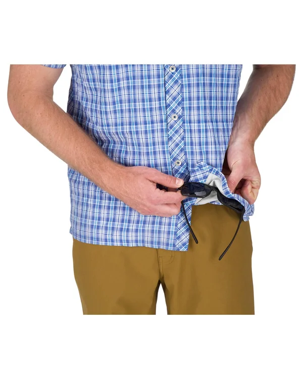 Simms Stone Cold SS Shirt Laguna Morada Plaid, M