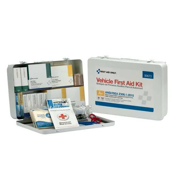 First Aid Only 90673 50 Person Vehicle ANSI A+ First Aid Kit, Metal Case