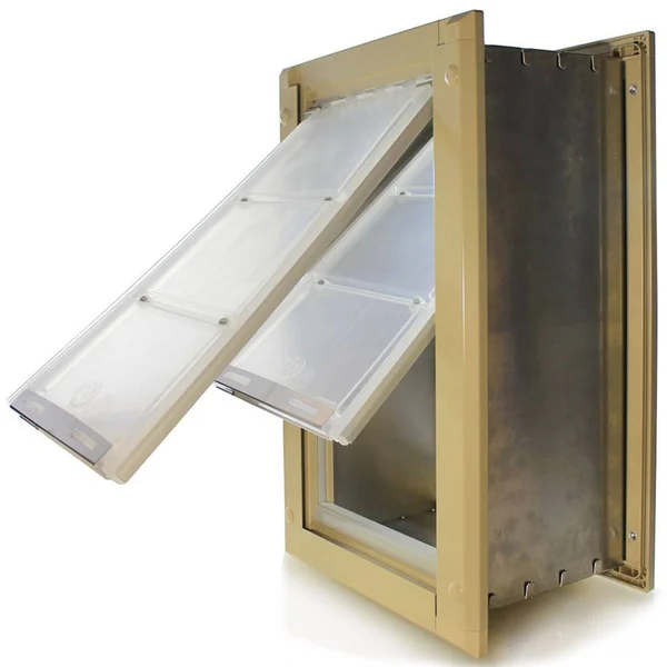 Endura Flap Wall Mount Pet Door Small - Double Flap, Tan