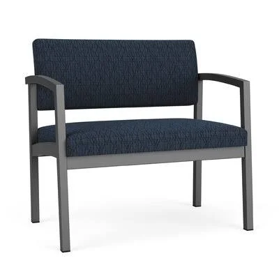 Bariatric Fabric Seat Waiting Room Chair with Metal Frame Lesro Seat Color: Adler Midnight Sky - Finish: Charcoal