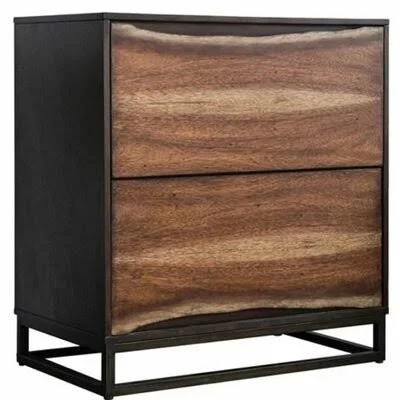 Sturtz Split Wood Paneling 2 Drawer Nightstand Union Rustic