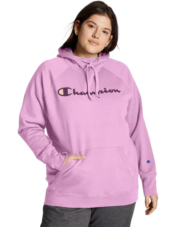 Champion Women's Plus Powerblend Hoodie, Paper Orchid
