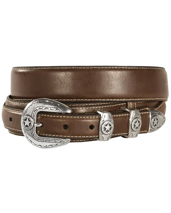 Nocona Ranger Star Concho Billet Belt