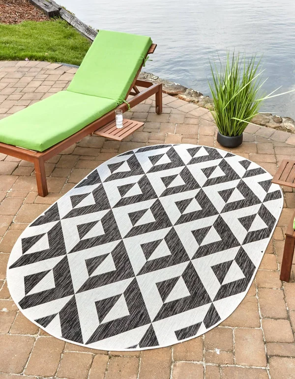 Jill Zarin Napa Indoor Outdoor Rug, Grey, 5x8 ft