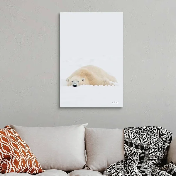Polar Bear Cooling Off After Wrestling Match - Canvas Wall Art, 24x36, Great Big Canvas