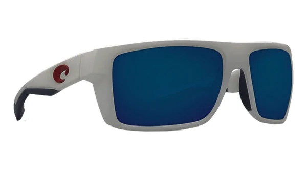 Costa Del Mar Motu Sunglasses USA White Frame Blue Mirror 580Plastic L