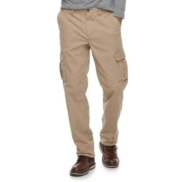 Men's Sonoma Goods for Life Straight-Fit Flexwear Stretch Cargo Pants - Size: 38X30, Dark Beige
