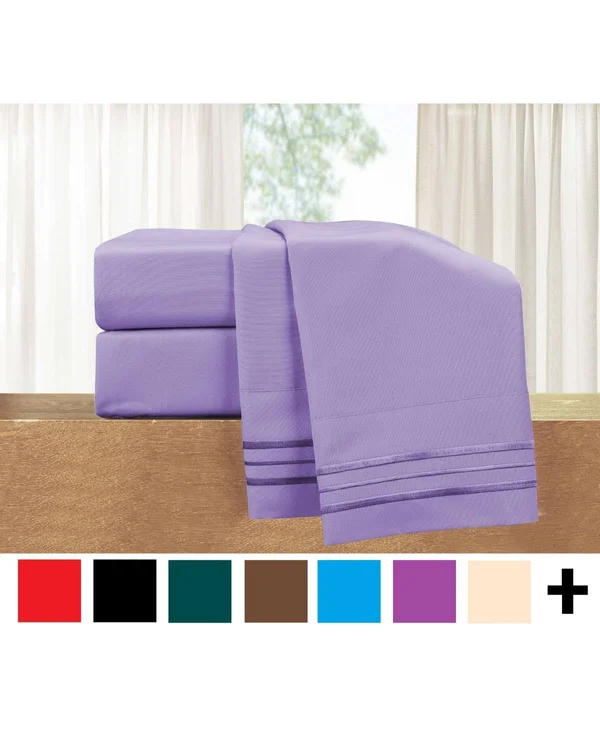 Elegant Comfort Luxury Soft Solid 6 pc. Sheet Set - King - Red