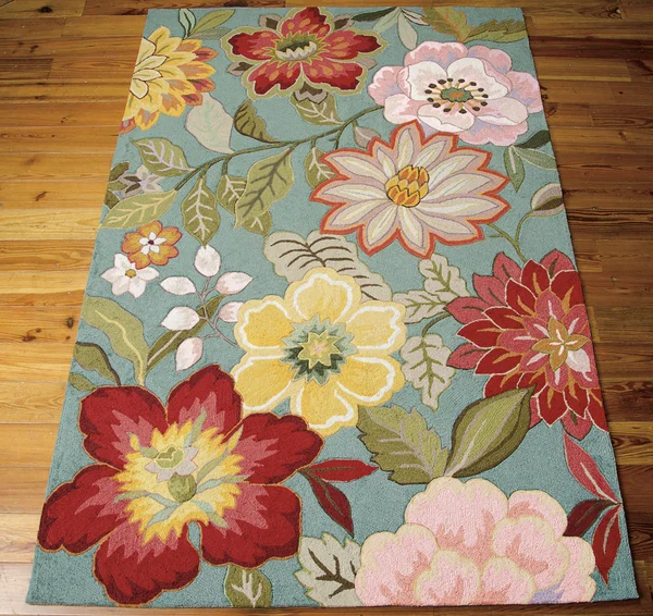 Nourison Fantasy Aqua 3&6x22 x 5&6x22 Area Rug