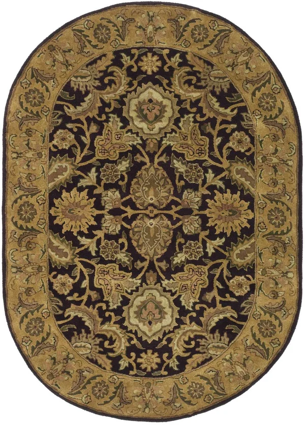 Safavieh Classic CL244B 7&6x22 x 9&6x22 Oval Dark Plum - Gold Area Rug