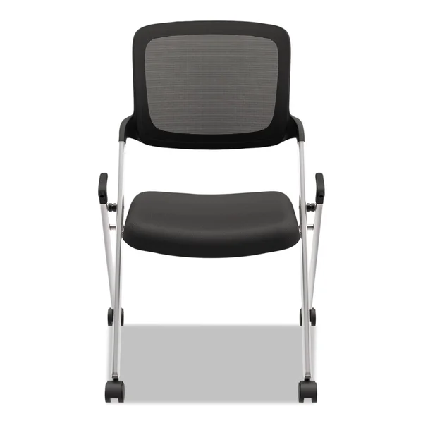 HON VL304 Armless Mesh Back Nesting Chair - Black-Silver