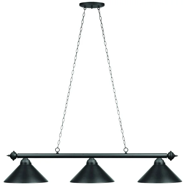 54x22 3 Light Billiard Fixture Antique Brass