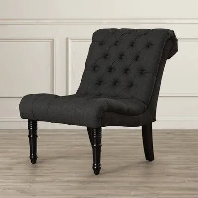 Clarke Slipper Chair Fabric: Gray 100% Linen