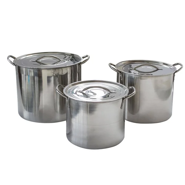 Amerihome 3-Piece Stainless Steel Stock Pot Set, Silver