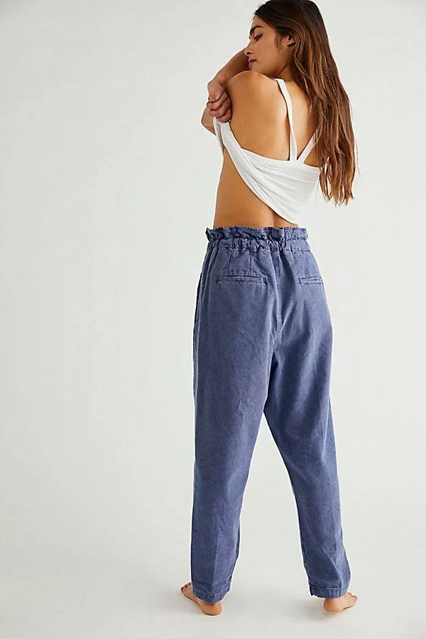 Margate Pleated Trouser by We The Free at Free People in Blue - Size: M