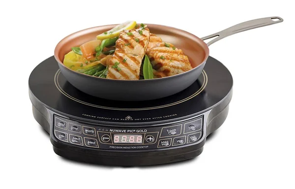 NuWave 30242 Pic Gold Precision Induction Cooktop with 10.5x22 Fry Pan - Black