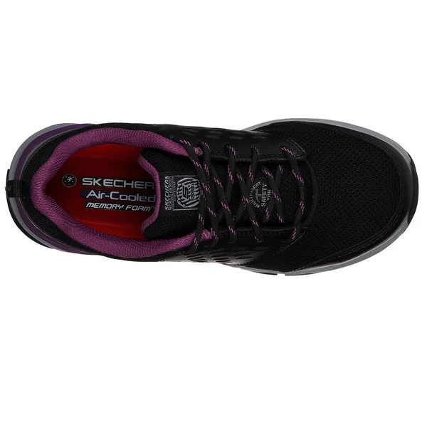 Skechers Women's Work: Soven Alloy Toe Sneakers, Black/Purple, 6.5