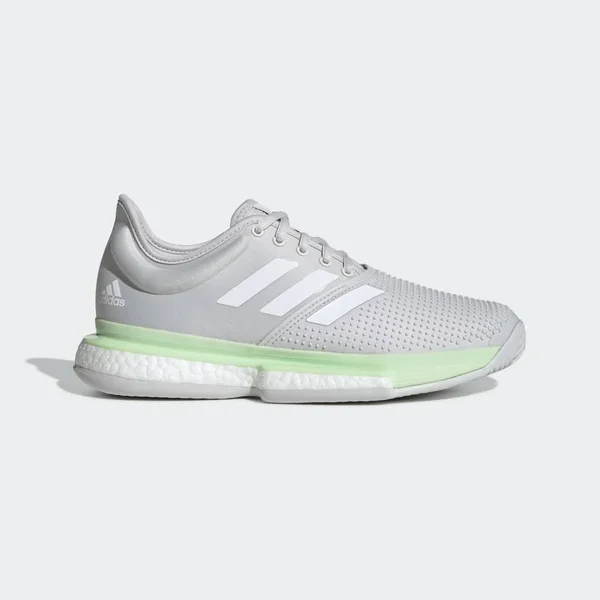 Adidas Women's SoleCourt Boost Tennis Shoes - White/Green - Size 5.5