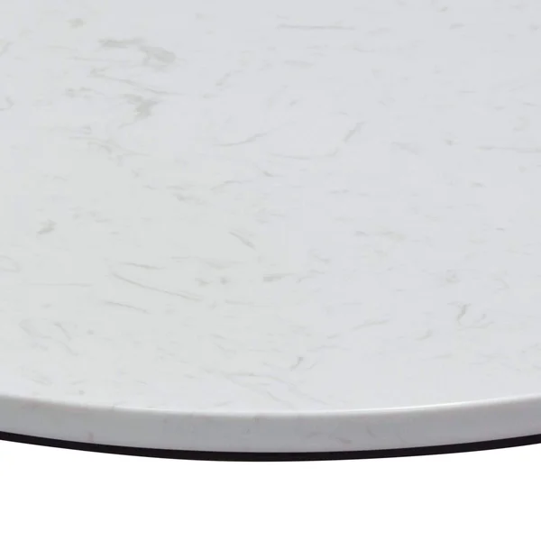 Diamond Sofa Surface Round End Table w/ Engineered Marble Top & Black Powder Coated Metal Base