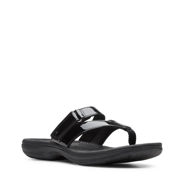 Clarks Collection Women's Brinkley Marin Flip-Flop Sandals - Black Patent