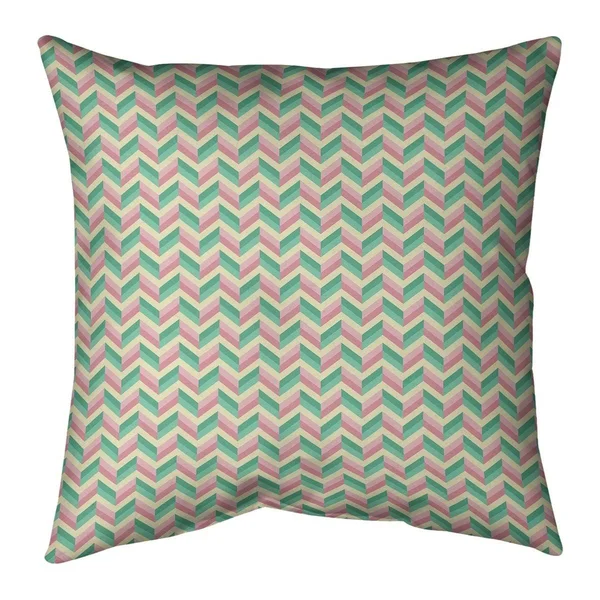 Chevrons with Green Throw Pillow - 26 x 26 - Mint Green & Brown - Polyester