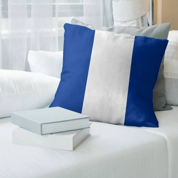 Dallas Dallas Football Stripes Pillow (w/Rmv Insert)-Spun Poly - 18 x 18 - Square - Zipper Closure - Large - Cotton - Removable