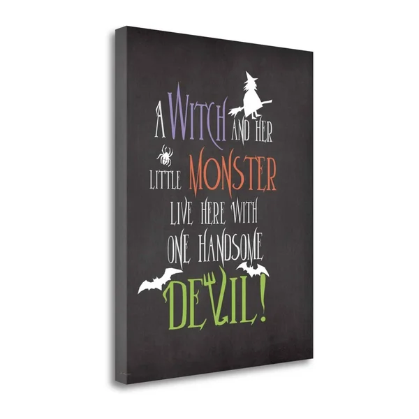Tangletown Fine Art Witch Monster by Jo Moulton, Fine Art Giclee Print Canvas