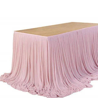 Ling's Moment 9ft Table Skirt Extra Long Sheer Tablecloth for Wedding Sweetheart