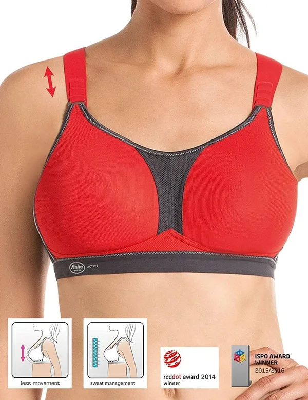 Anita Active Dynamix Star Max Support Sports Bra - Black and Anthracite
